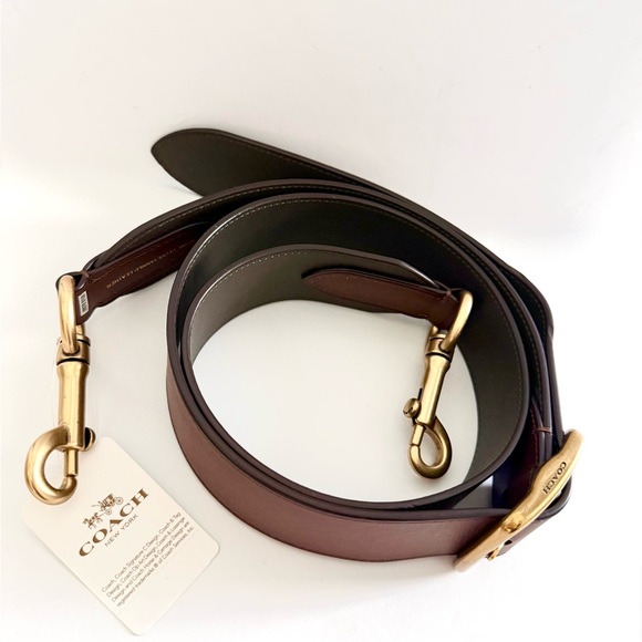 Coach Replacement Adjustable Crossbody Wide Leather Gold Strap NWT - Picture 4 of 7